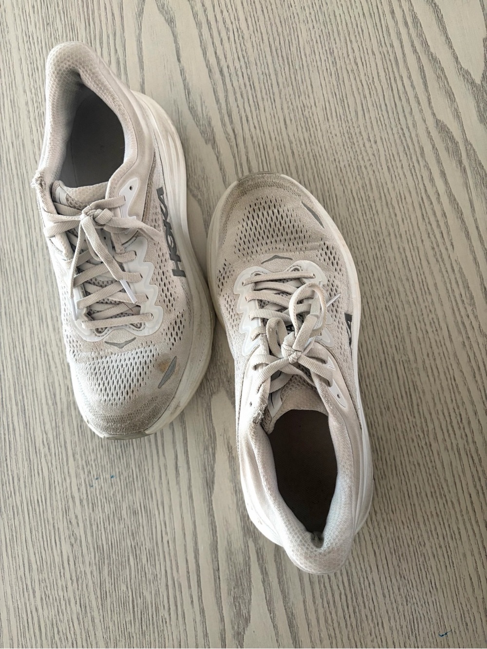 Hoka Women's White and Light Gray Running Sneaker - Picture 5 of 6